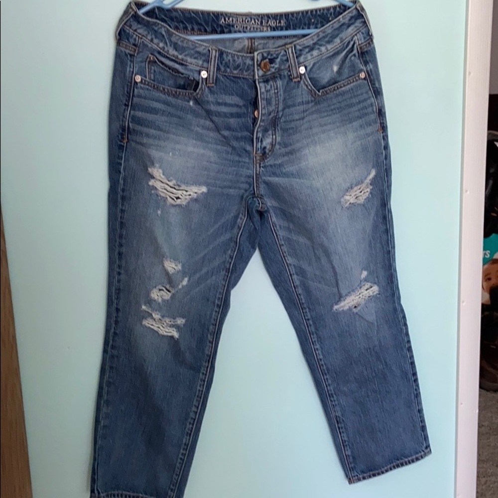 American Eagle Destroyed Denim Boy Crop
